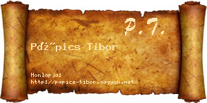Pápics Tibor névjegykártya